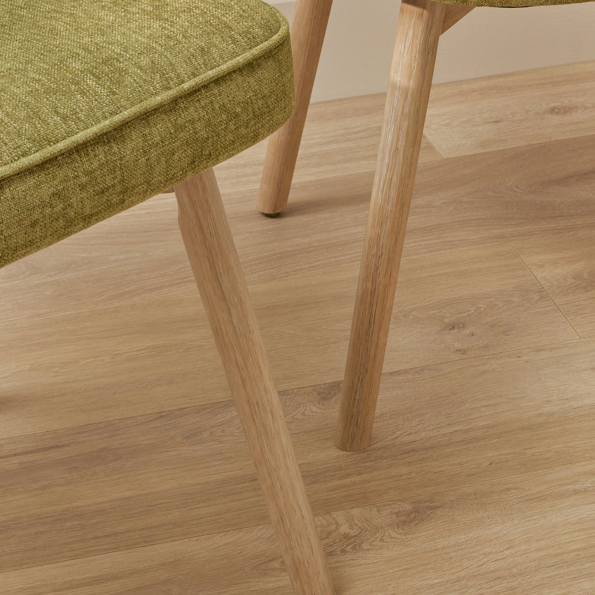 Marilyn Green Dining Chair - Set of 2 - Chalked Mango Wood Legs - Laura James 