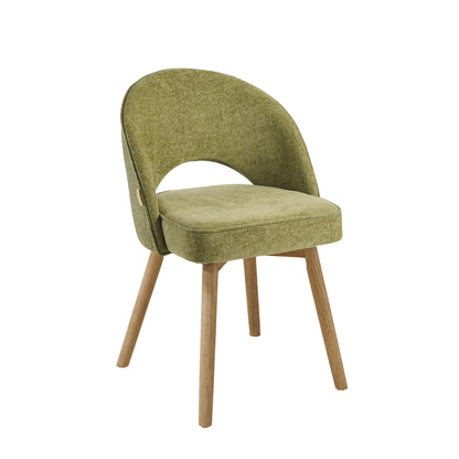 Marilyn Green Dining Chair - Set of 2 - Chalked Mango Wood Legs - Laura James 