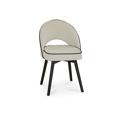 Marilyn Dining Chairs - Set of 2 - Ivory with Black Oak Legs

