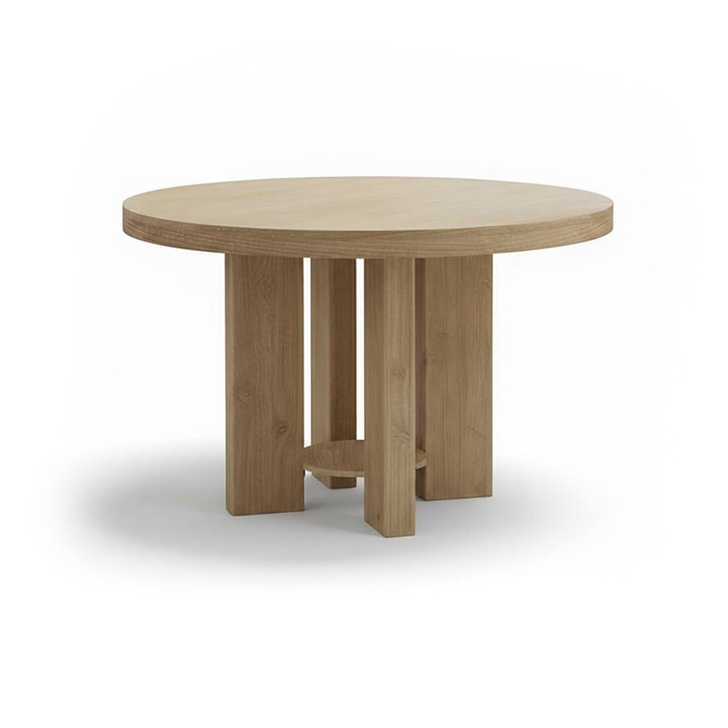 Marlon Whitewash Oak Round Dining Table - Laura James
