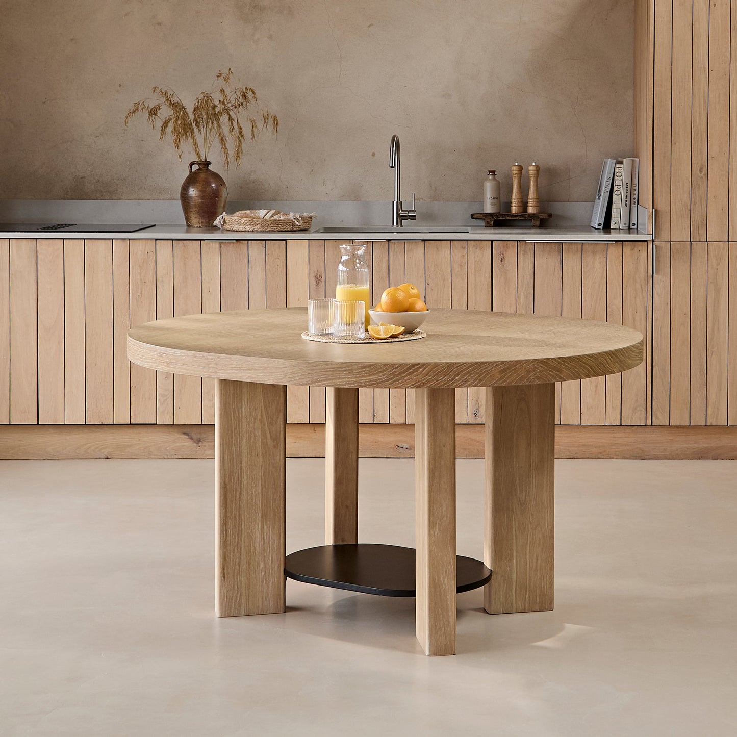 Marlon Whitewash Oak with Black Insert Oval Dining Table Set - 4 Seater - Carter Whitewash Oak Dining Armchairs - Laura James 