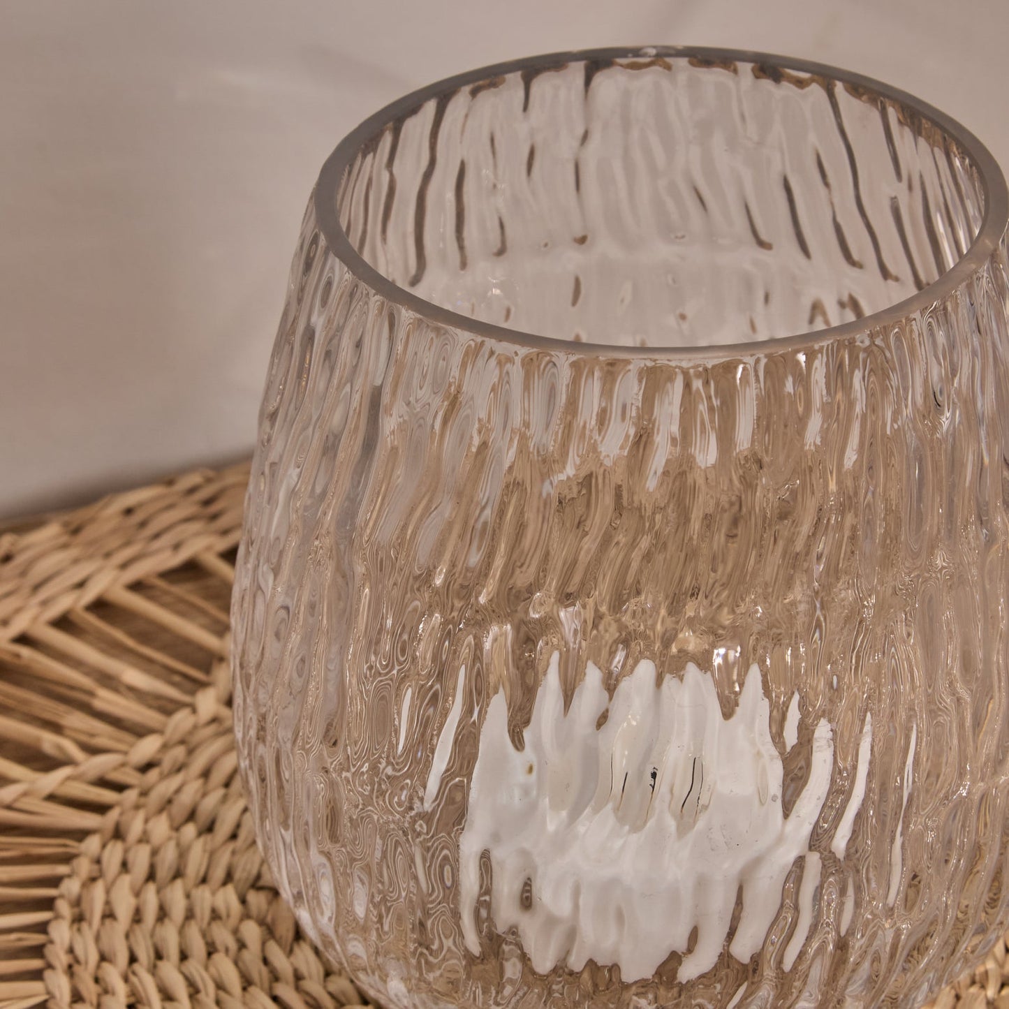 Matera 13cm Glass Candleholder - Clear - Laura James