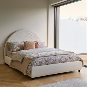 Mimi Double Ottoman Bed - Chalk White Boucle