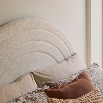 Mimi Double Ottoman Bed - Chalk White Boucle -Laura James 