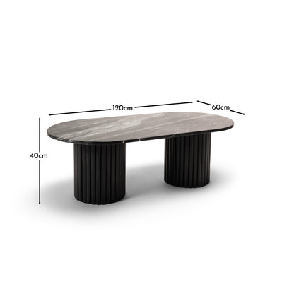 Myla Oval Coffee Table - Jet Black