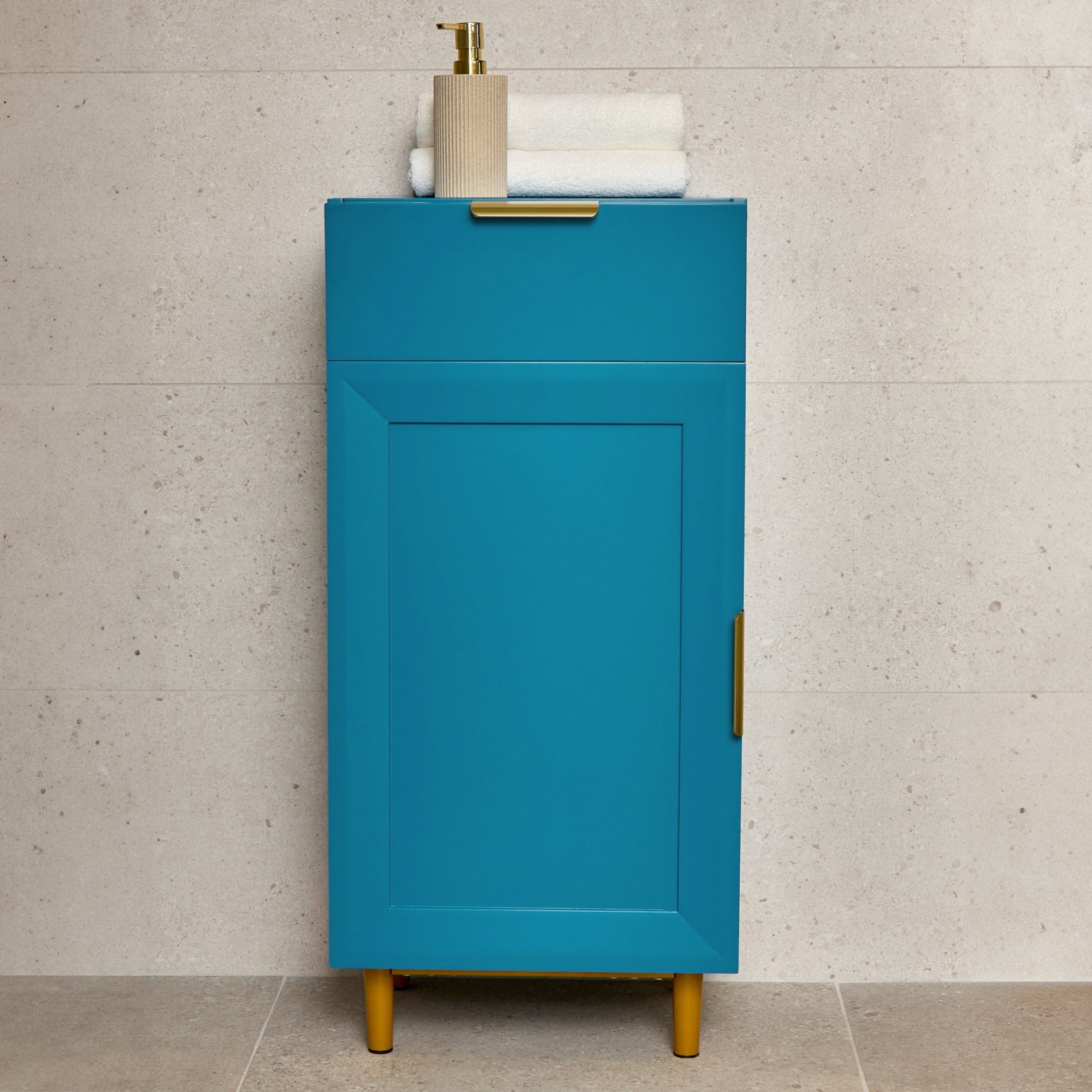 Nami 40cm 1 Door 1 Drawer Storage Cabinet - Teal Blue - Laura James