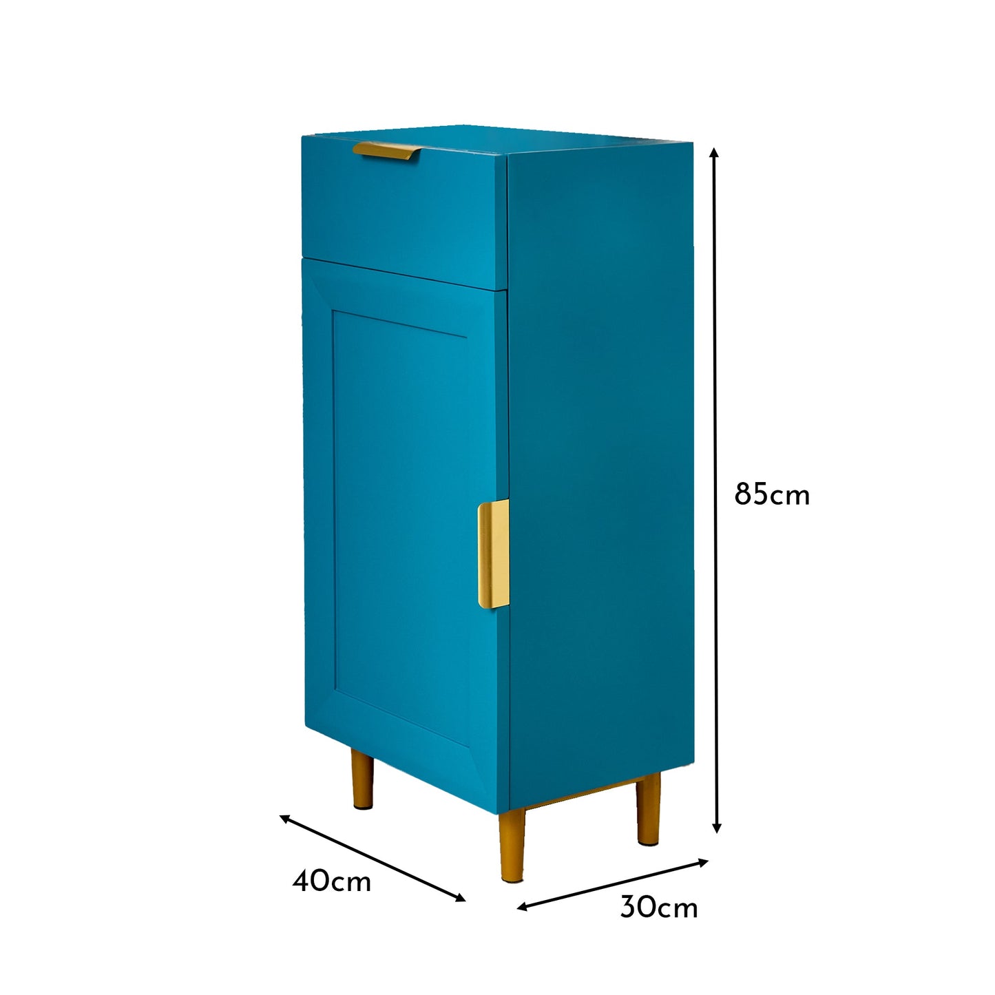 Nami 40cm 1 Door 1 Drawer Storage Cabinet, Teal Blue