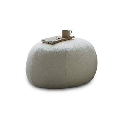 Nathalia Round Footstool - Boucle - Laura James 