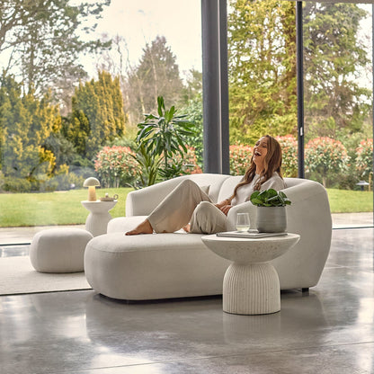 Nathalia Right Chaise Corner Sofa - Chalk White Boucle