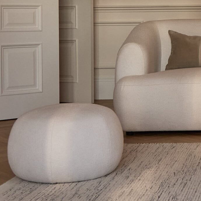 Nathalia Chaise Corner Sofa - Chalk White Boucle - Laura James 