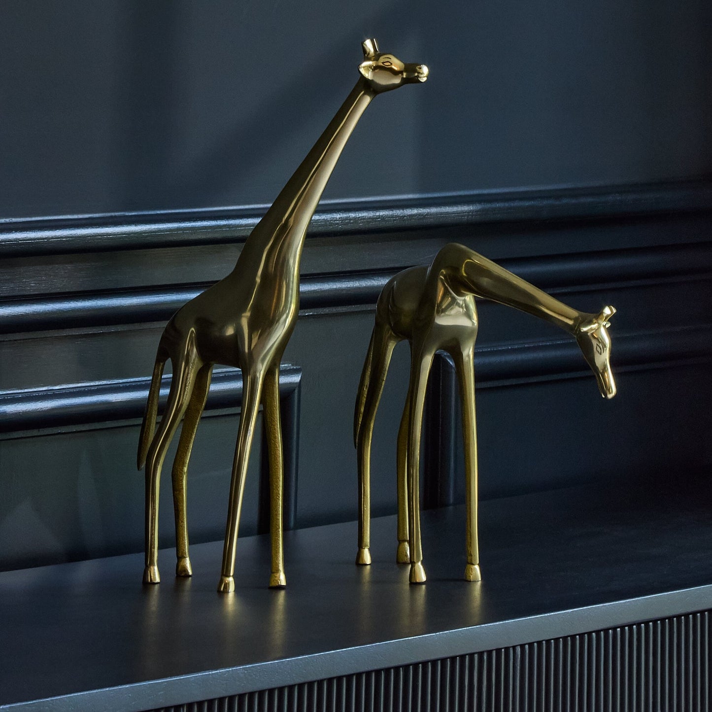 Nakuru Standing Metal Giraffe Ornament - Gold