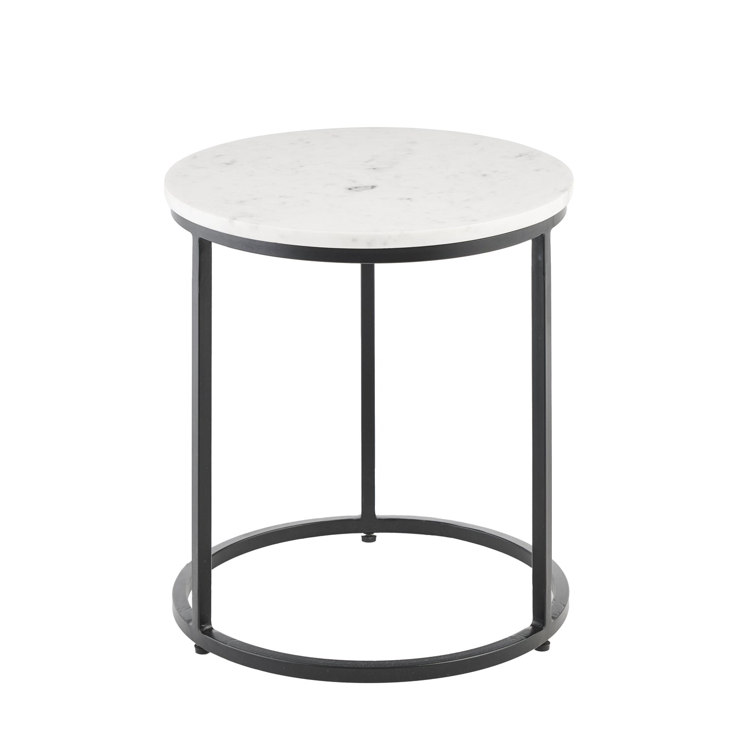 White Marble Round Nesting Side Tables - Laura James
