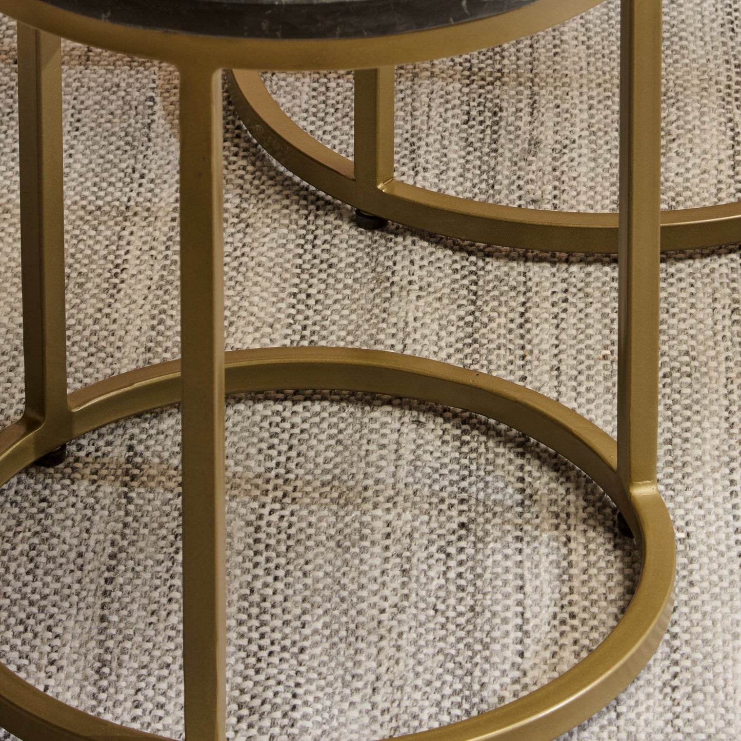 Black Marble Round Nesting Side Tables - Laura James