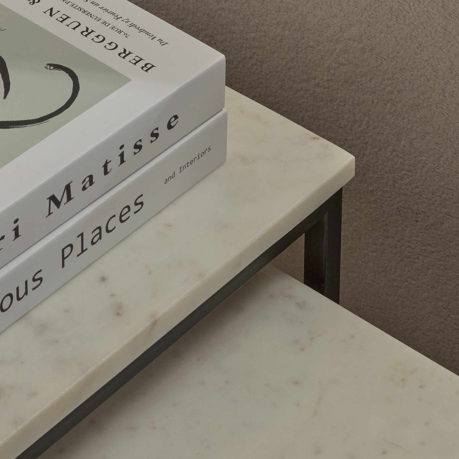 White Marble Square Coffee Table - Laura James