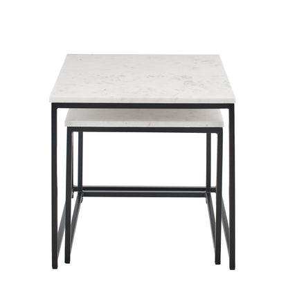 White Marble Square Coffee Table - Laura James