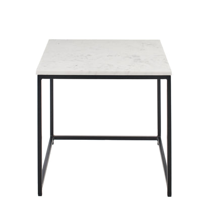 White Marble Square Coffee Table - Laura James