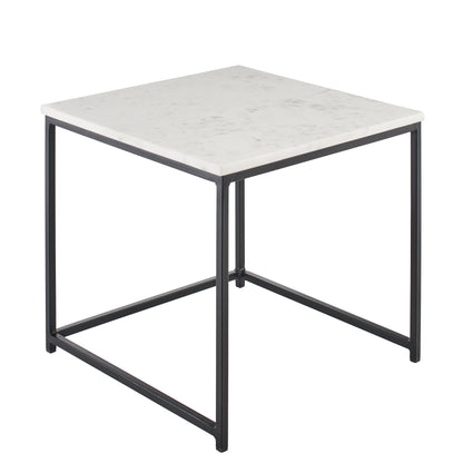 White Marble Square Coffee Table - Laura James