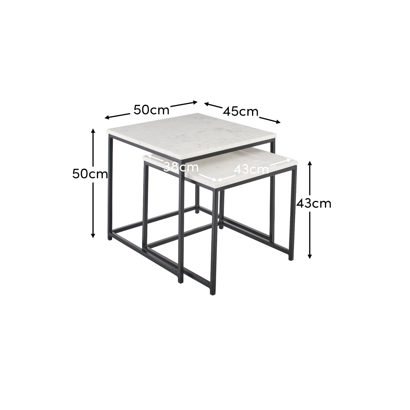 White Marble Square Coffee Table - Laura James