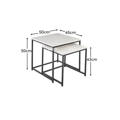 White Marble Square Coffee Table - Laura James