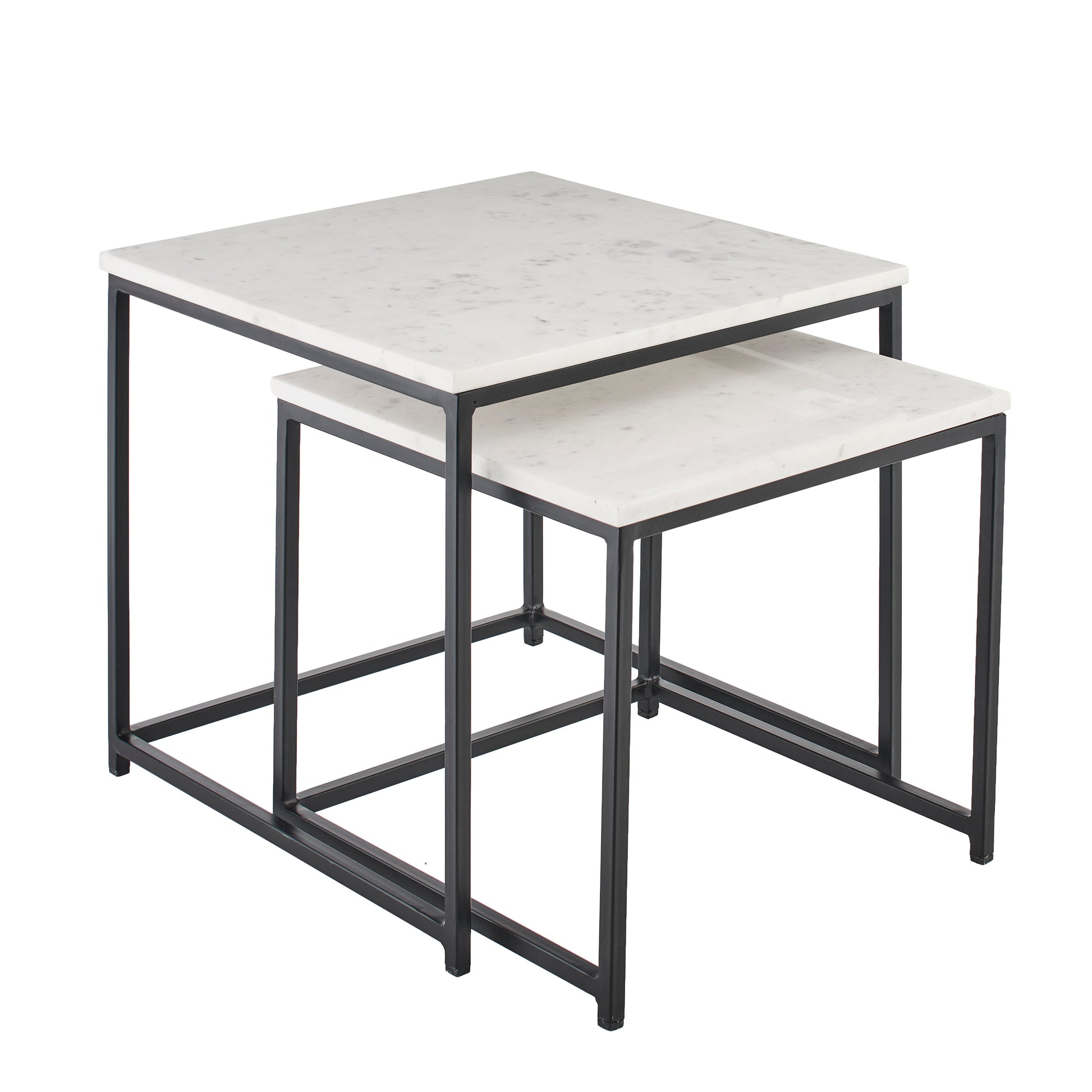 White Marble Square Coffee Table - Laura James