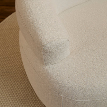 Nathalia 86cm Swivel Armchair - Chalk White Boucle - Laura James