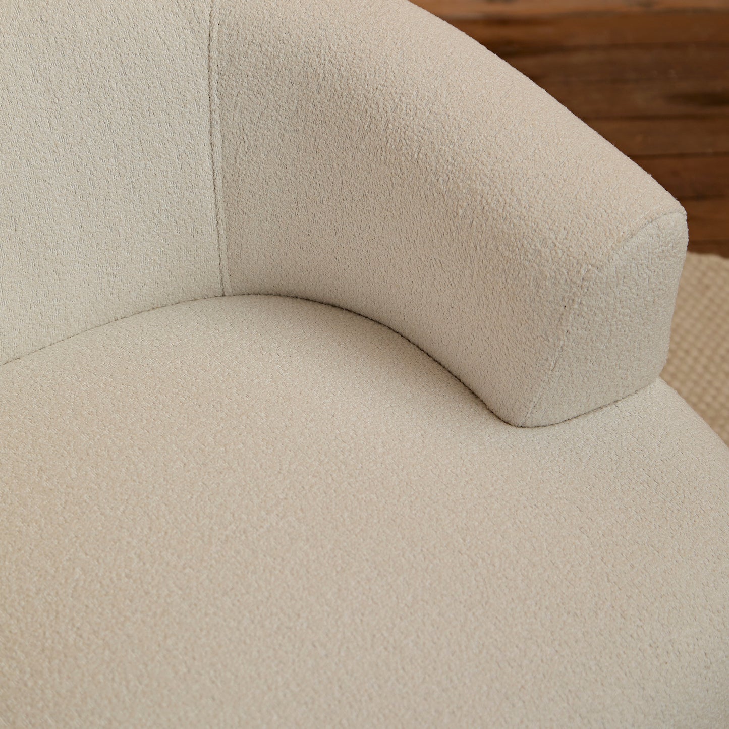 Nathalia 86cm Swivel Armchair - Chalk White Boucle - Laura James