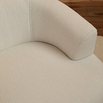 Nathalia 86cm Swivel Armchair - Chalk White Boucle - Laura James