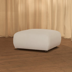 Nathalia Small Run Up Stool - Chalk White Boucle