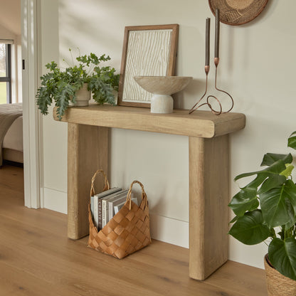 Nevaeh Chalked Mango Wood Console Table - 100cm - Laura James