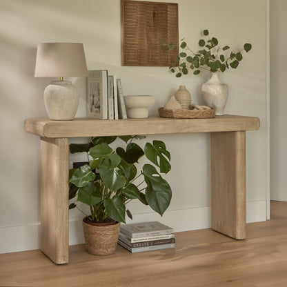 Nevaeh Chalked Mango Wood Console Table - 140cm - Laura James