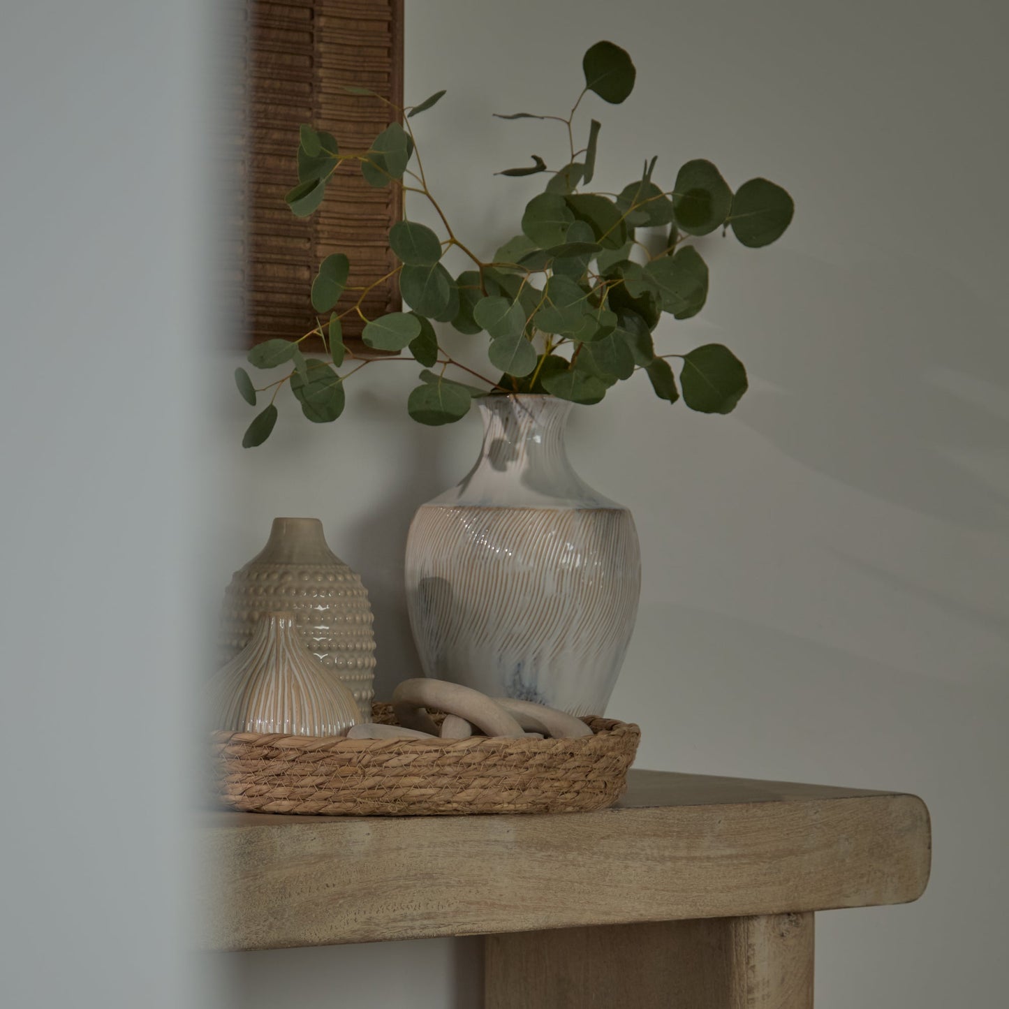 Nevaeh Chalked Mango Wood Console Table - 140cm - Laura James