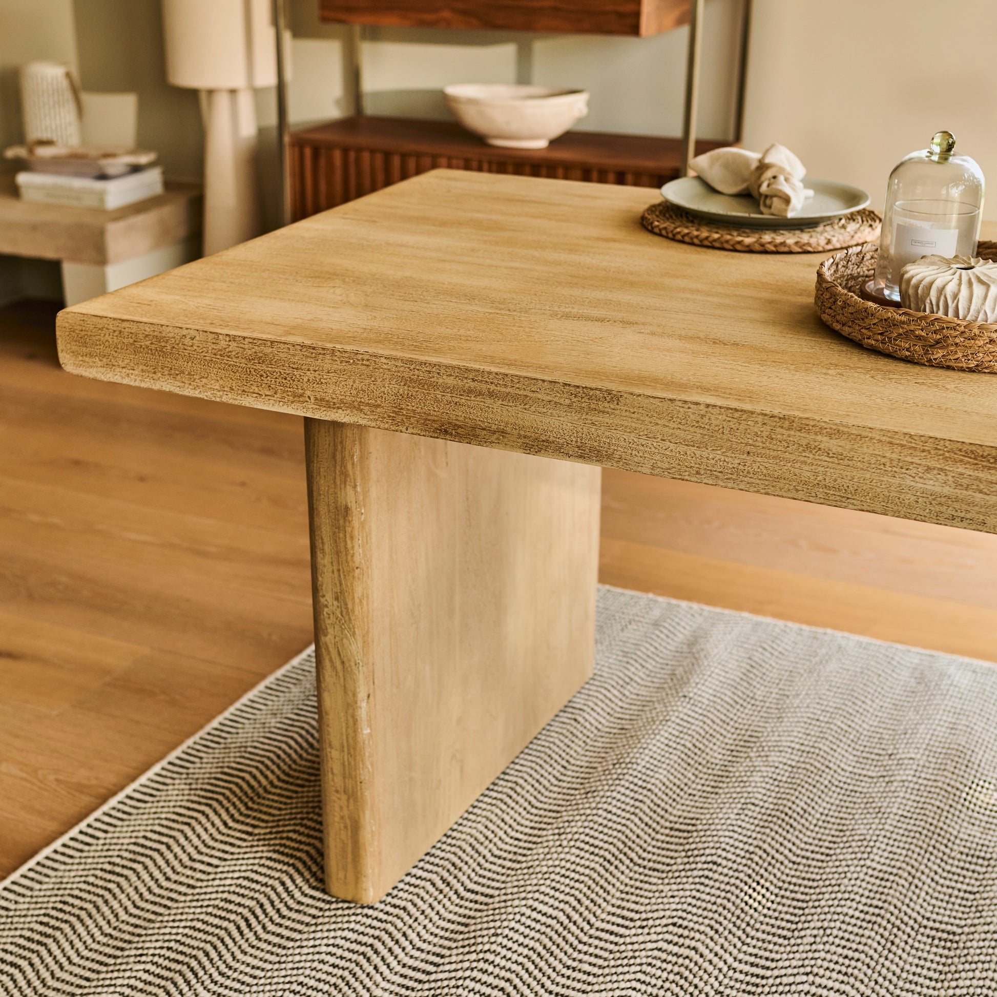 Nevaeh Chalked Mango Wood Dining Table - Laura James