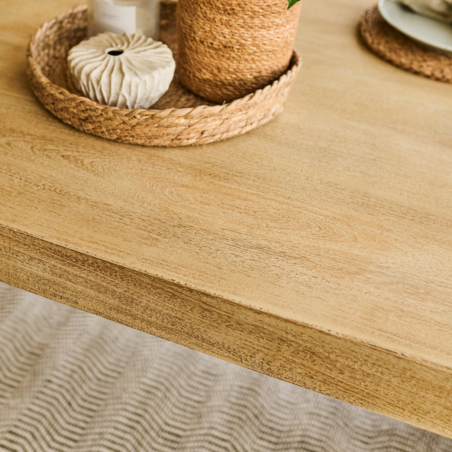 Nevaeh Chalked Mango Wood Dining Table - Laura James