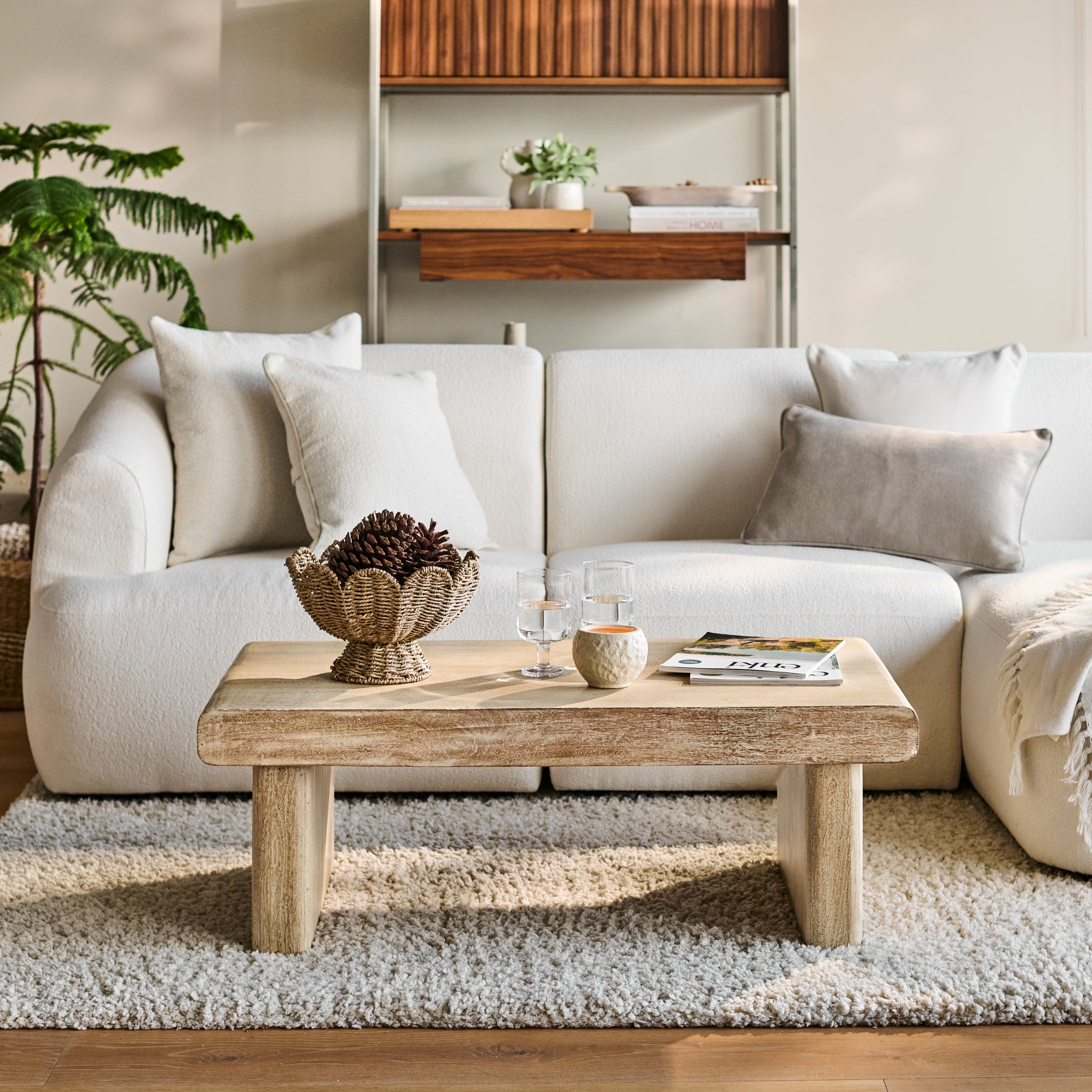 Nevaeh Coffee Table - Chalked Mango Wood - Laura James