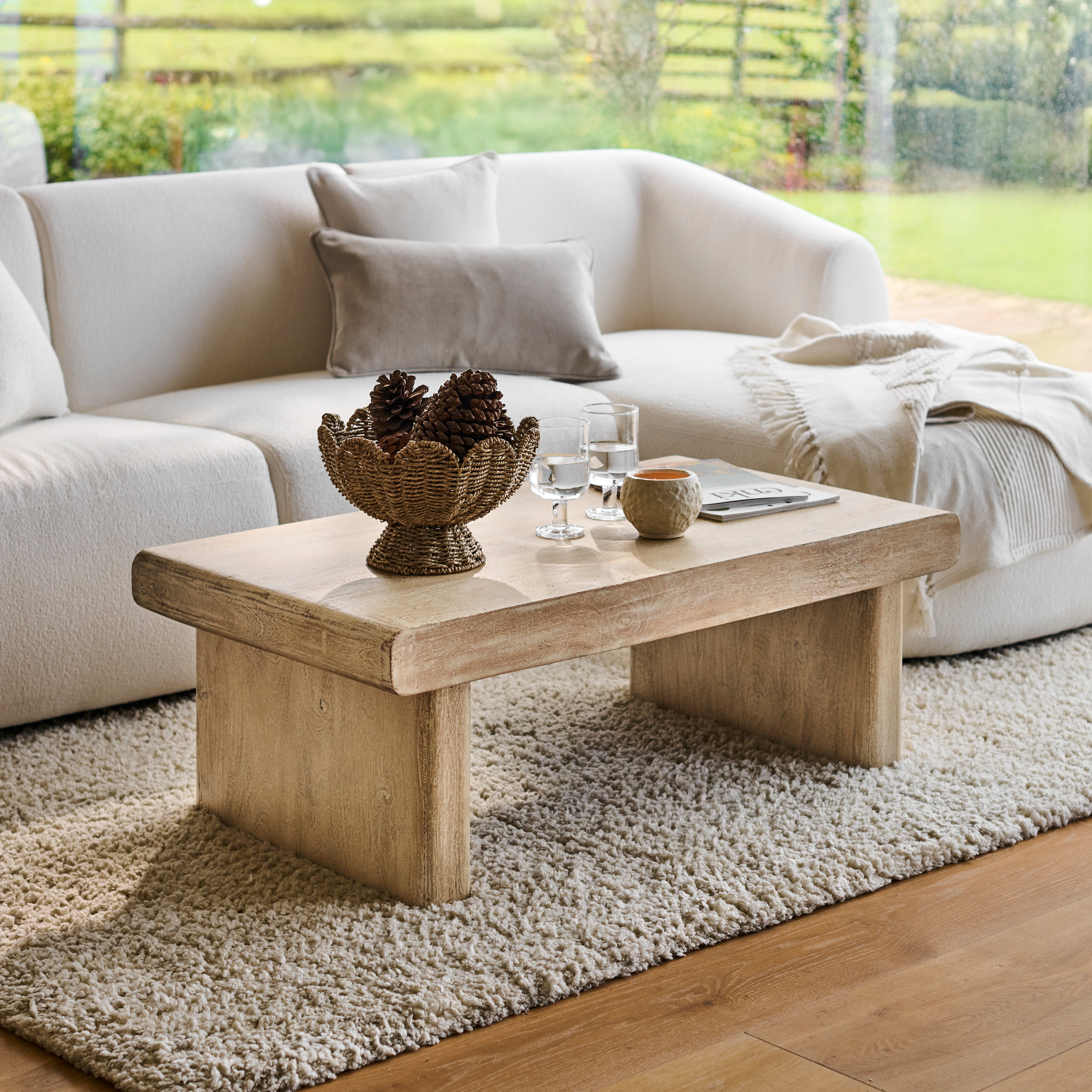Nevaeh 90cm Square Coffee Table - Chalked Mango Wood – Laura James