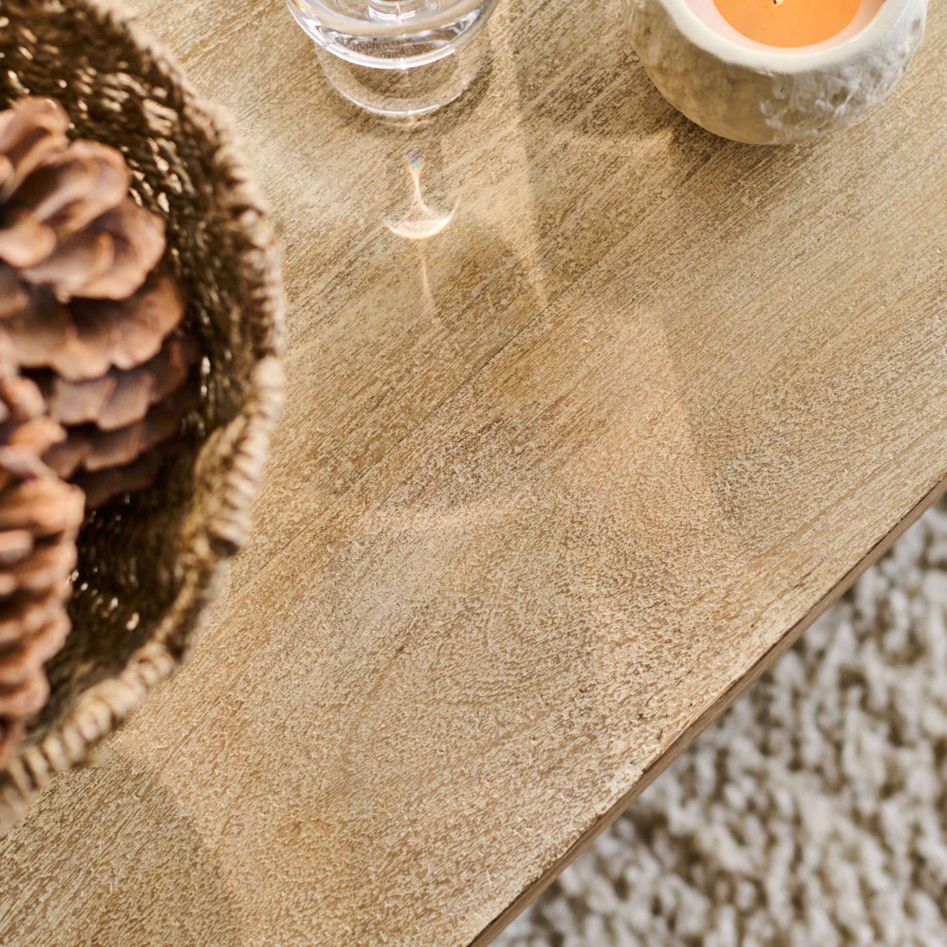 Nevaeh Coffee Table - Chalked Mango Wood - Laura James