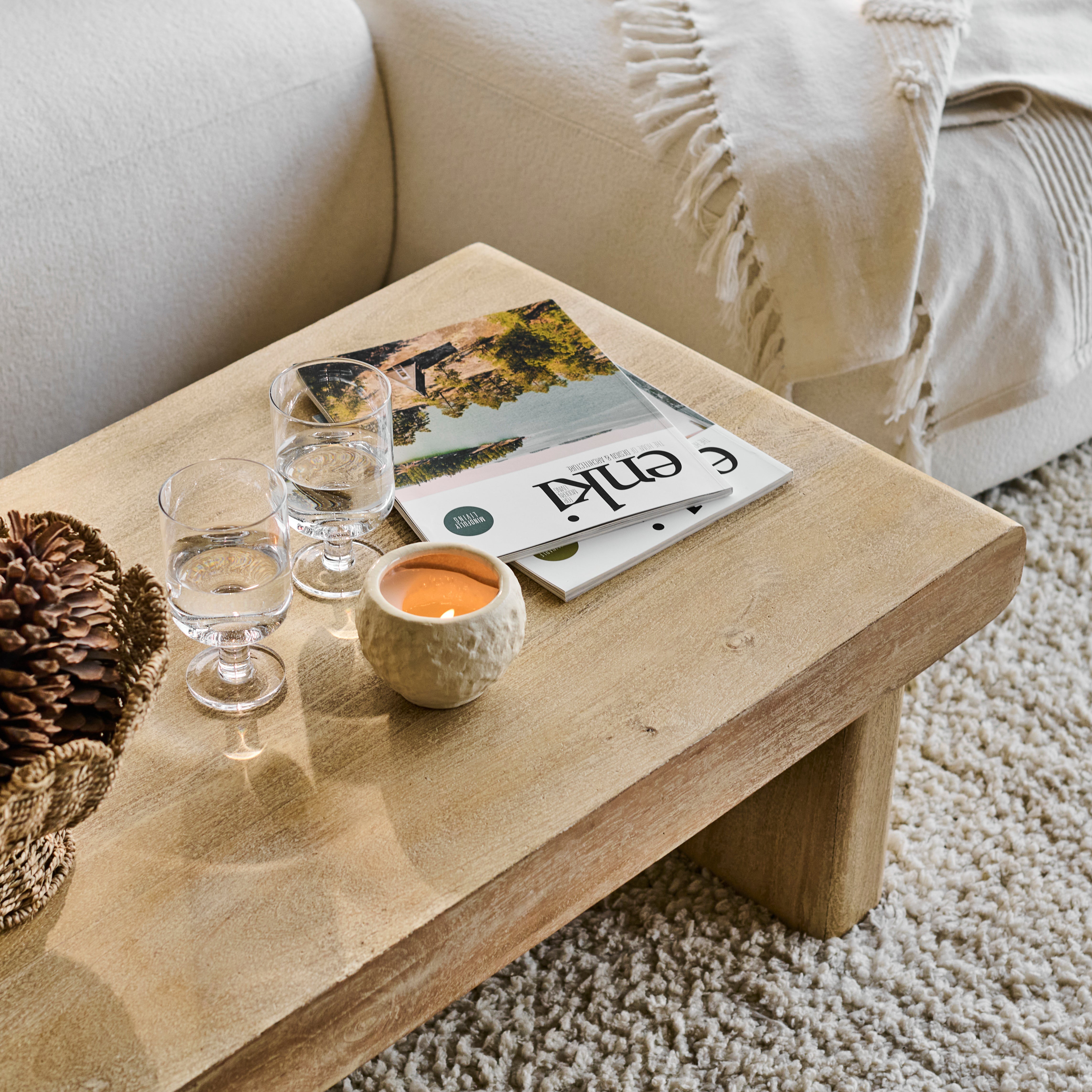 Nevaeh 90cm Square Coffee Table - Chalked Mango Wood – Laura James