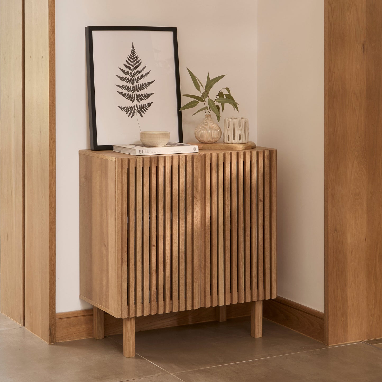 Nia 2 Door Small Sideboard - Seasoned Oak - Laura James