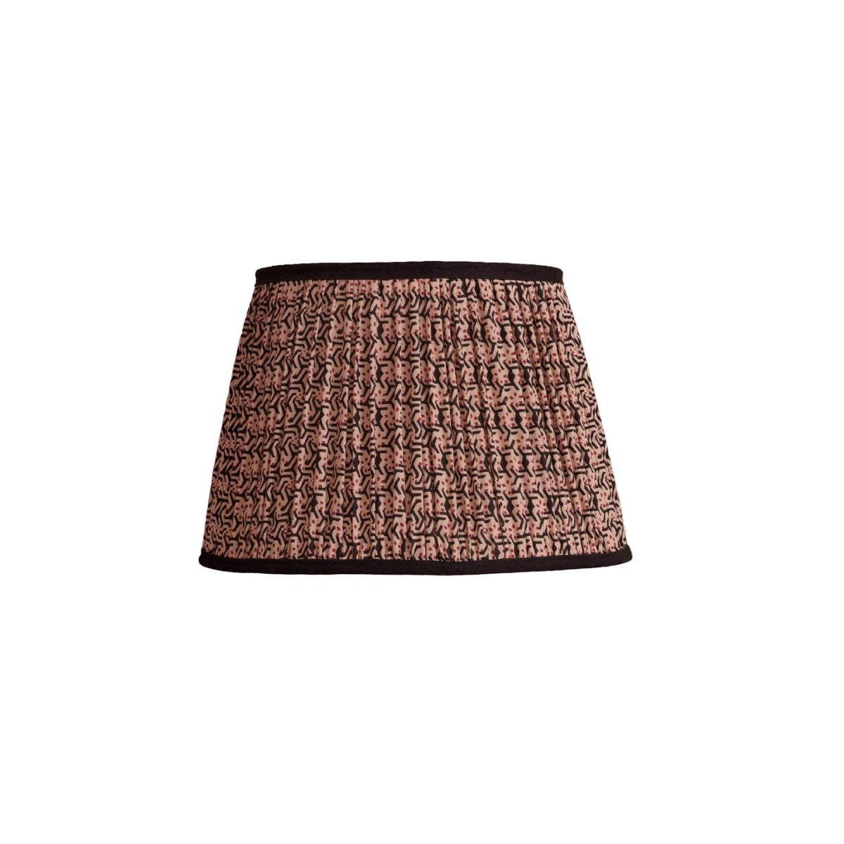 Nimana 25cm Gathered Lamp Shade - Black & Red Geometric