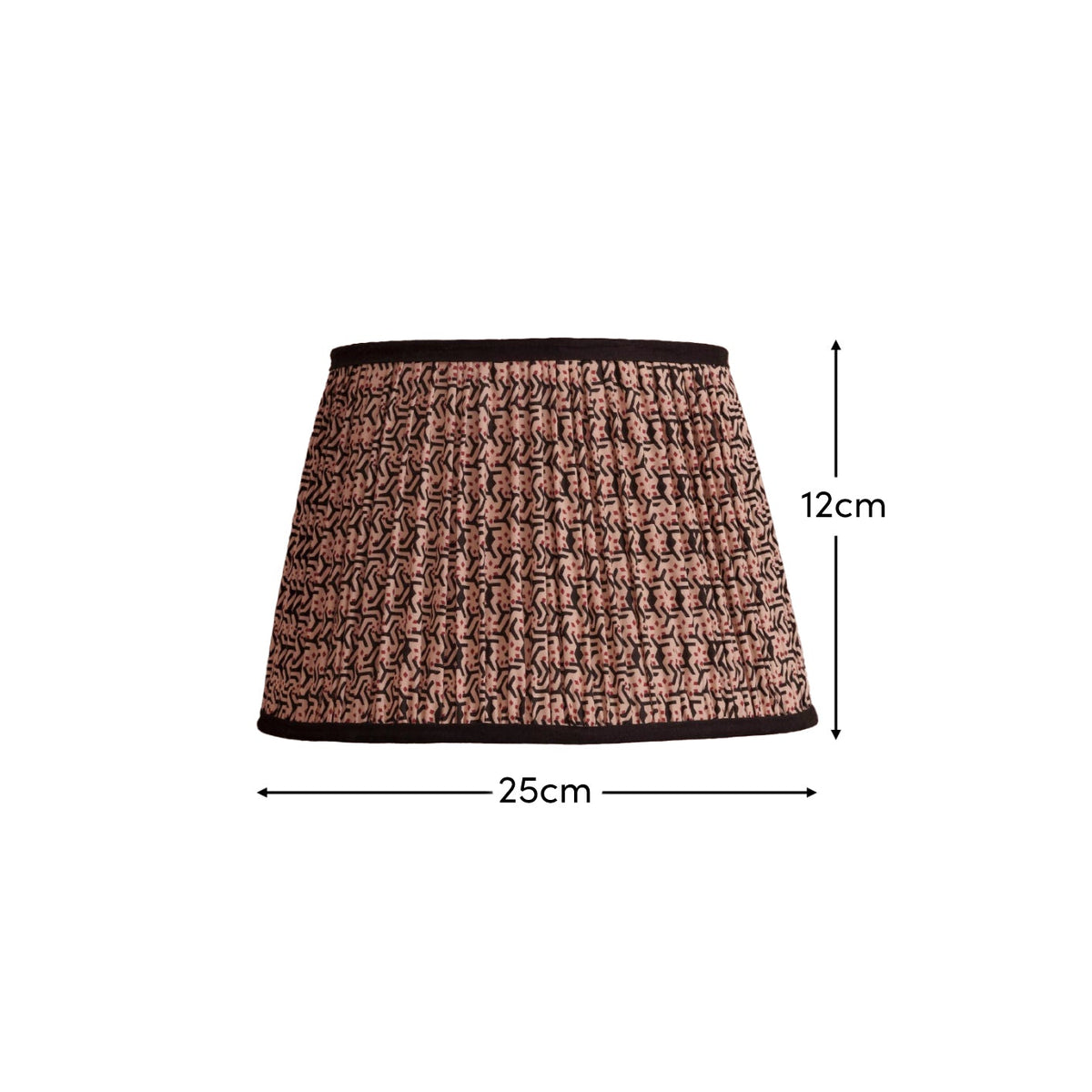 Nimana 25cm Gathered Lamp Shade - Black & Red Geometric