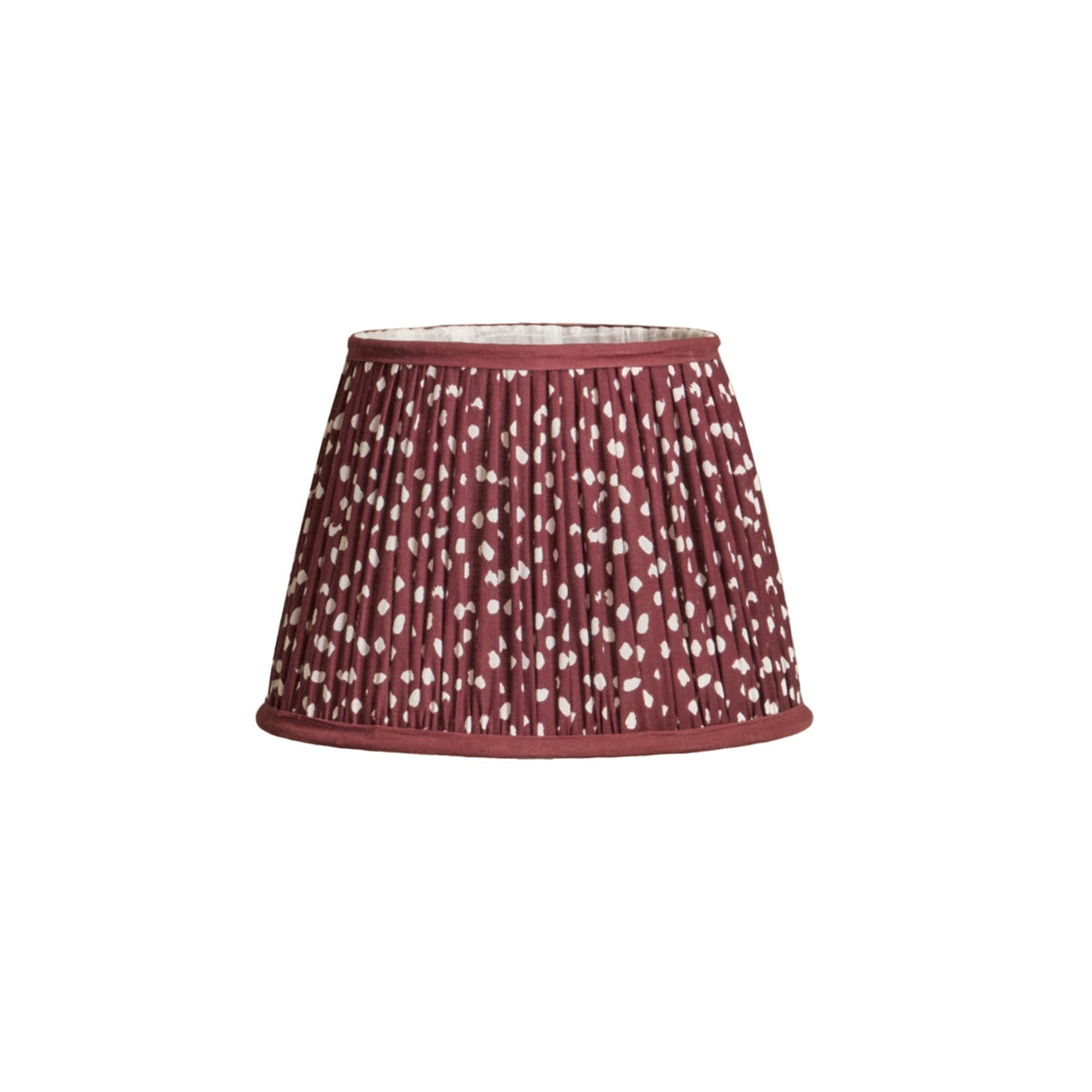 Nimana 25cm Gathered Lamp Shade - Burgundy Spot