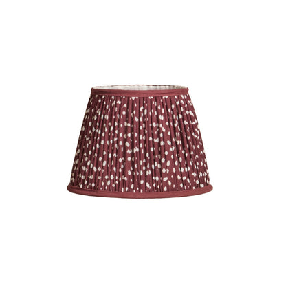 Nimana 25cm Gathered Lamp Shade - Burgundy Spot