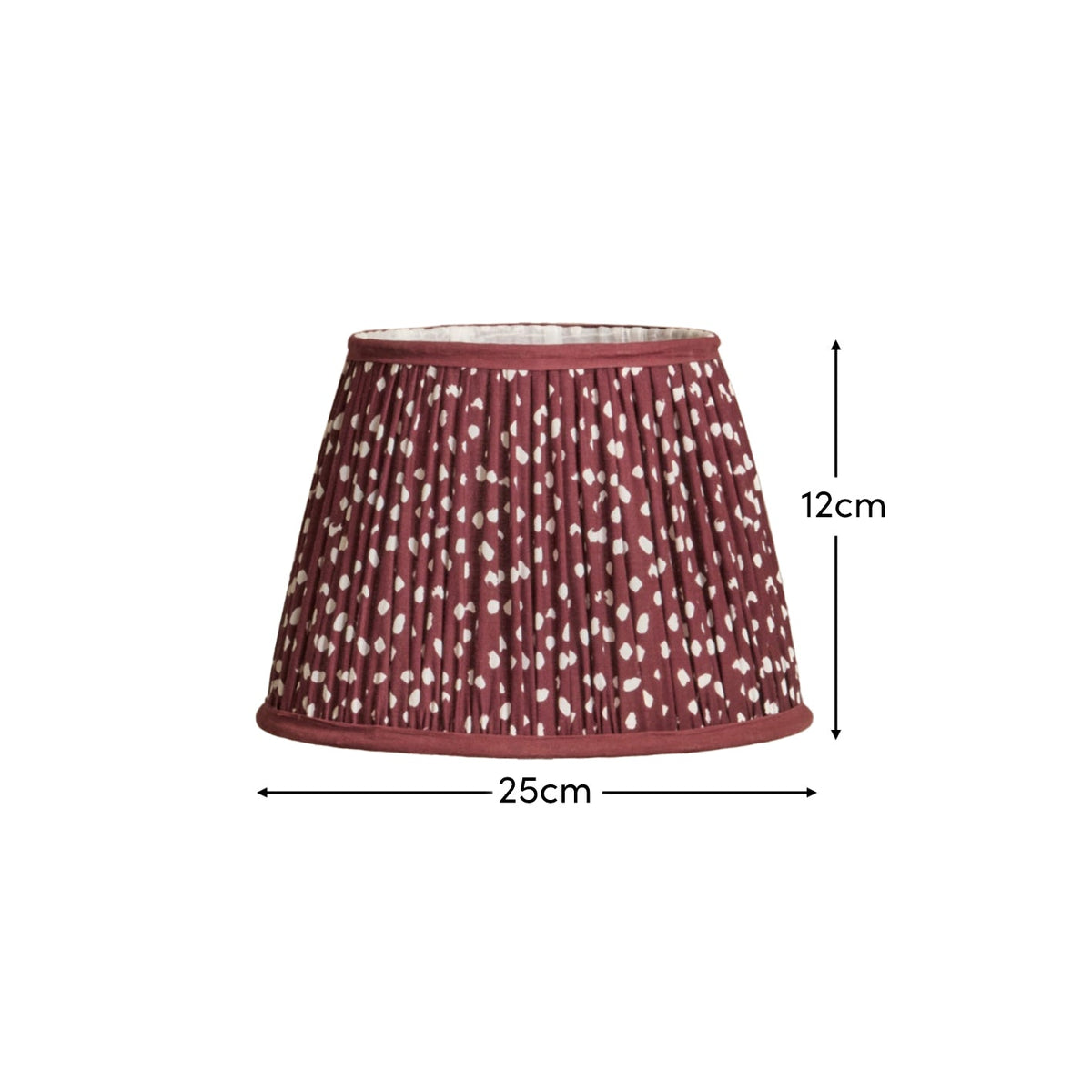 Nimana 25cm Gathered Lamp Shade - Burgundy Spot