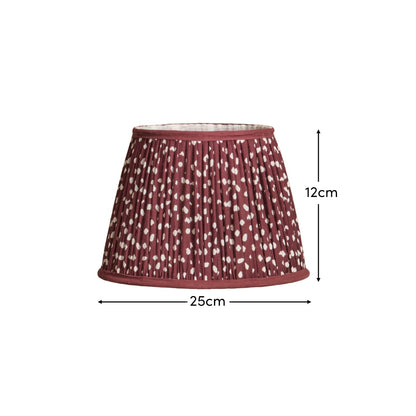 Nimana 25cm Gathered Lamp Shade - Burgundy Spot