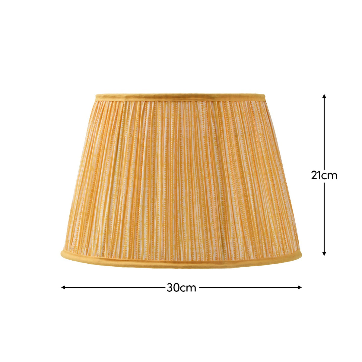 Nimana 30cm Gathered Lamp Shade - Amber Yellow Stripe