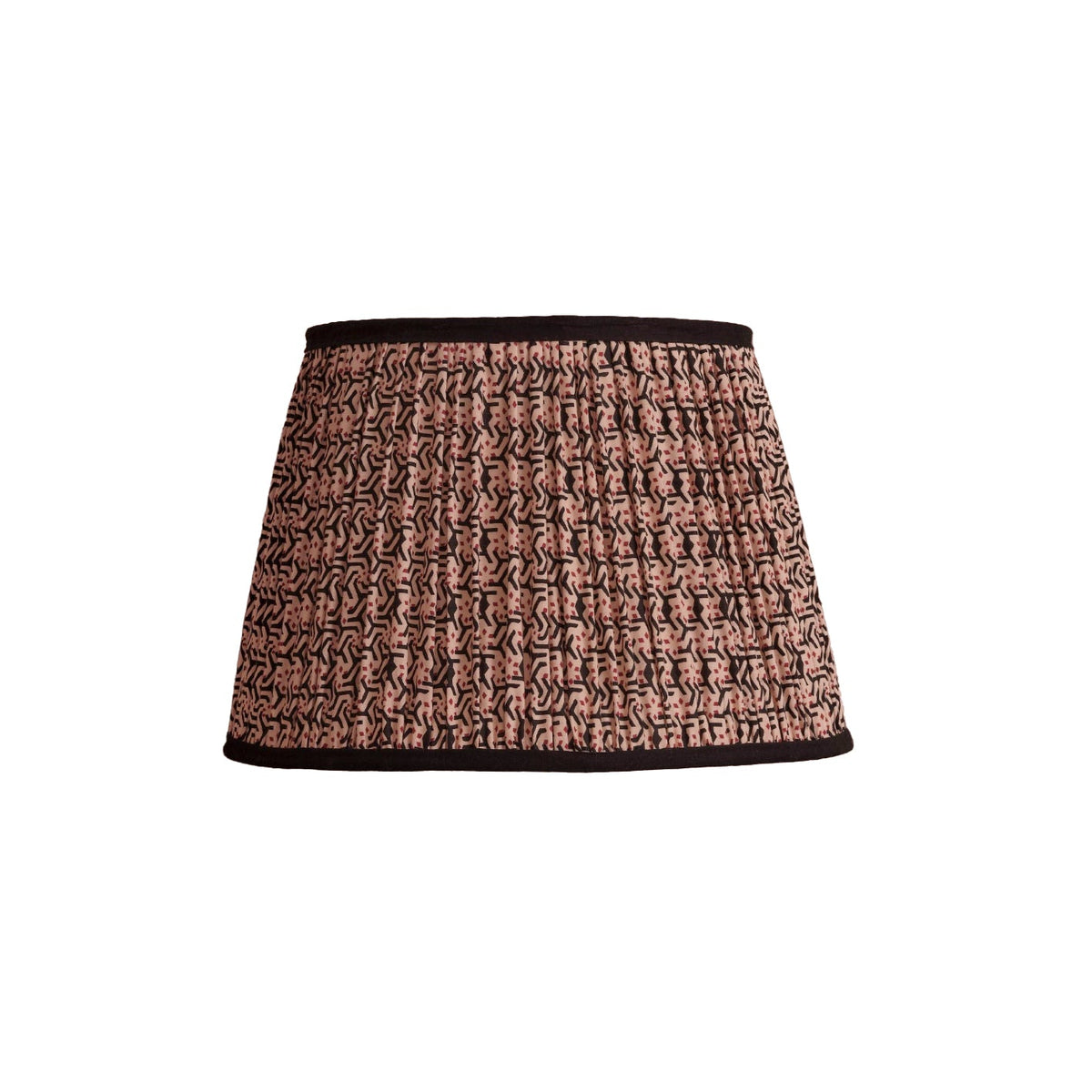 Nimana 30cm Gathered Lamp Shade - Black & Red Geometric - Laura James 