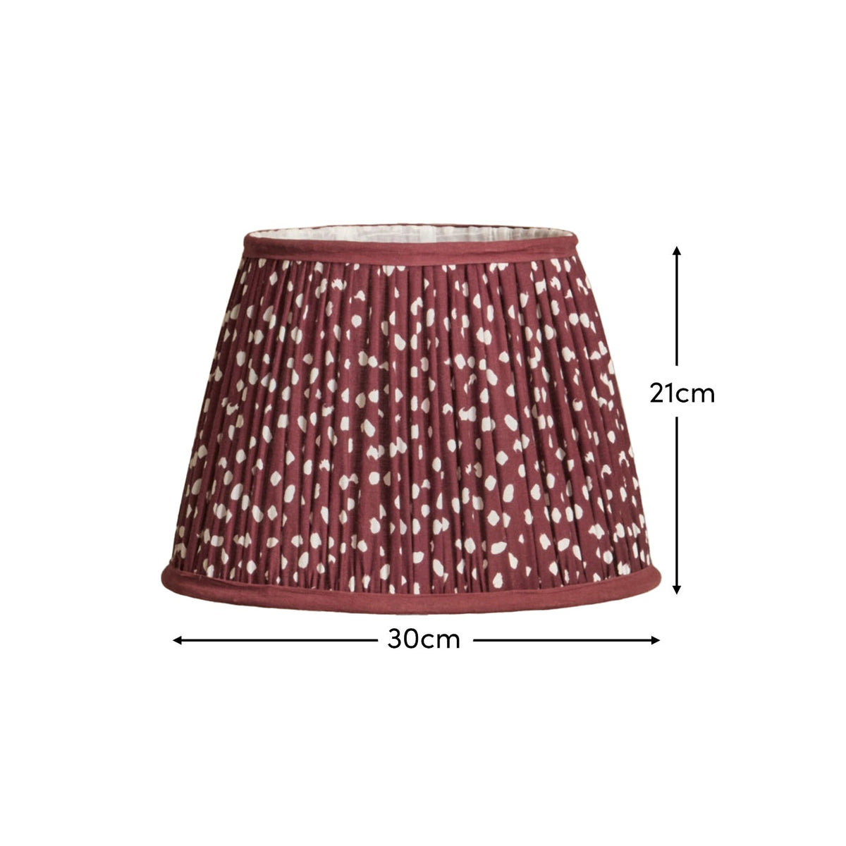 Nimana 30cm Gathered Lamp Shade - Burgundy Spot