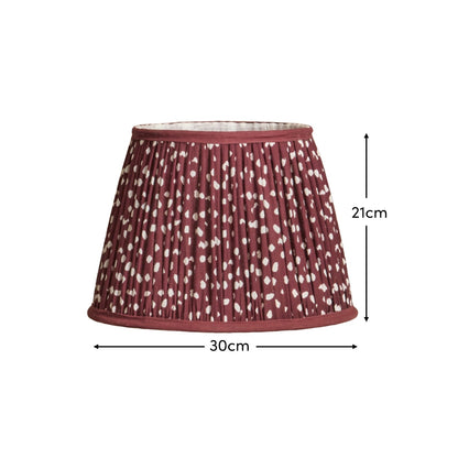 Nimana 30cm Gathered Lamp Shade - Burgundy Spot