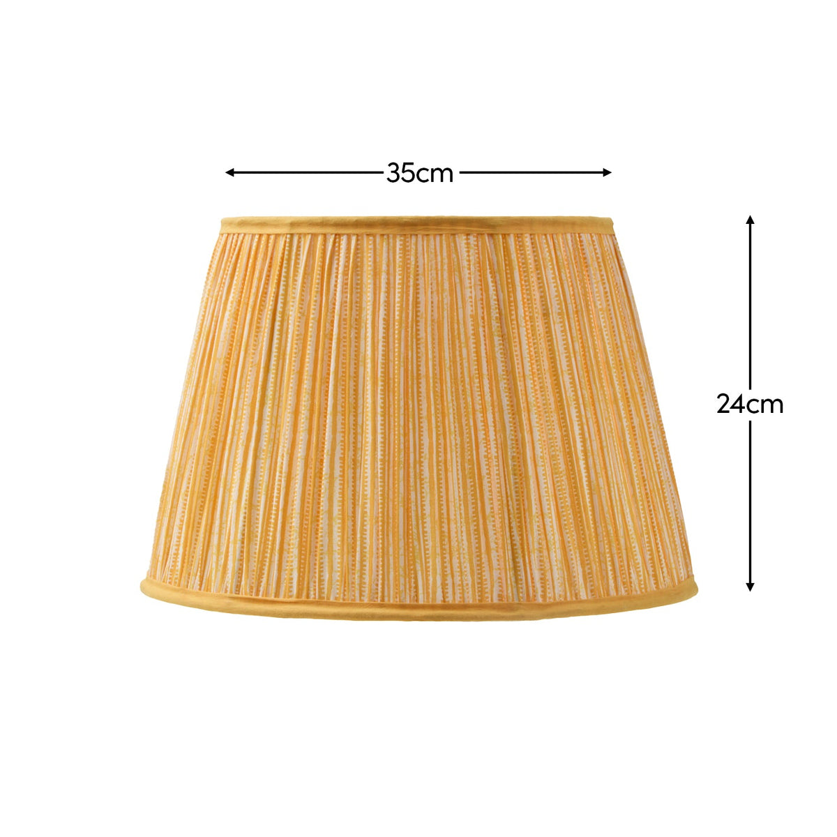 Nimana 35cm Gathered Lamp Shade - Amber Yellow Stripe
