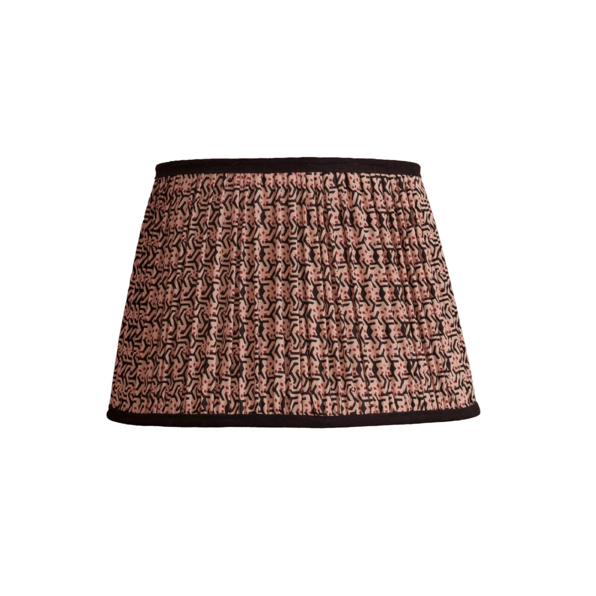 Nimana 35cm Gathered Lamp Shade - Black & Red Geometric